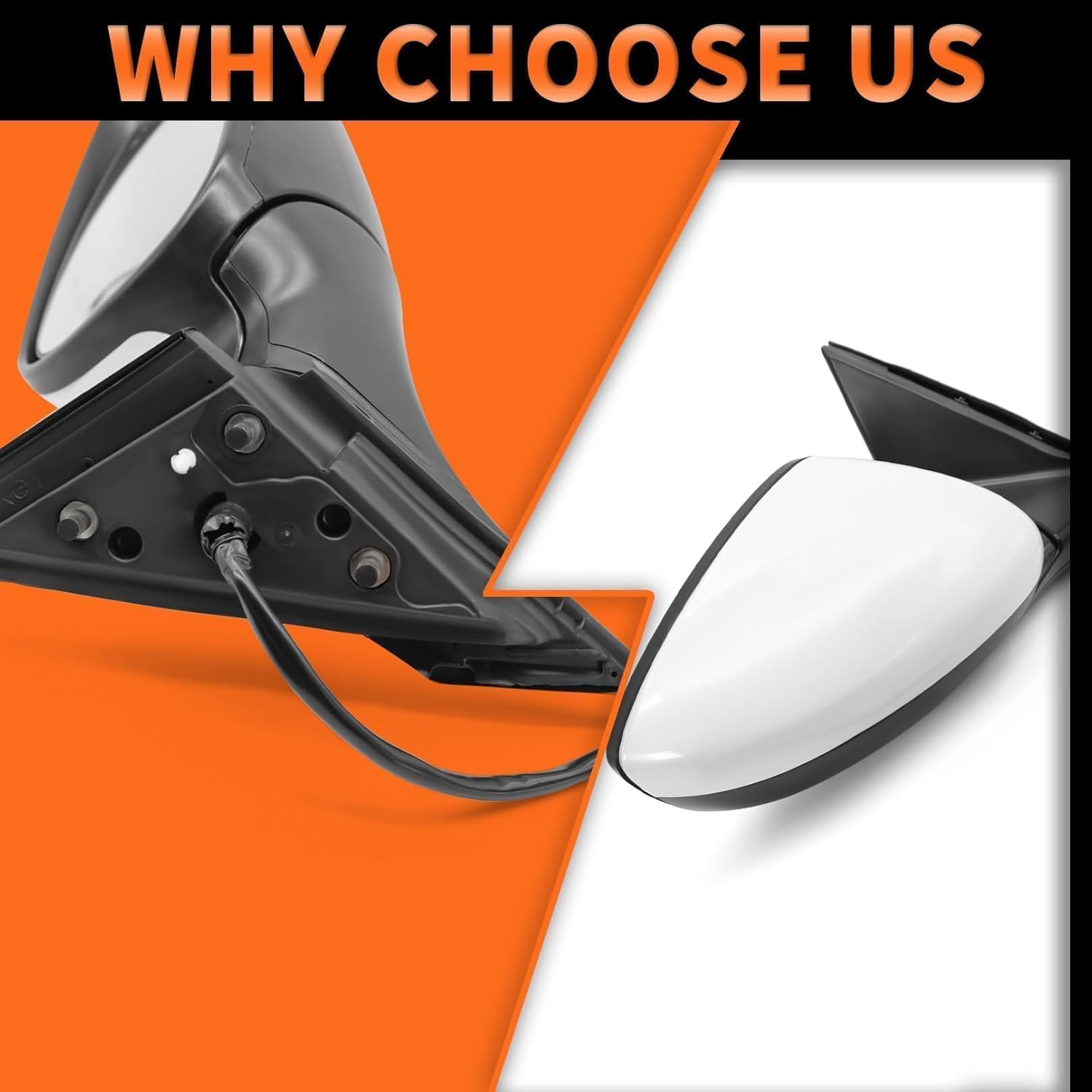 Right Passenger Side Mirror Assembly Compatible with 2023-2025 Accord Rearview Mirror with (BSM) Blind Spot Match & Heated and Power Glass (7Pins White)