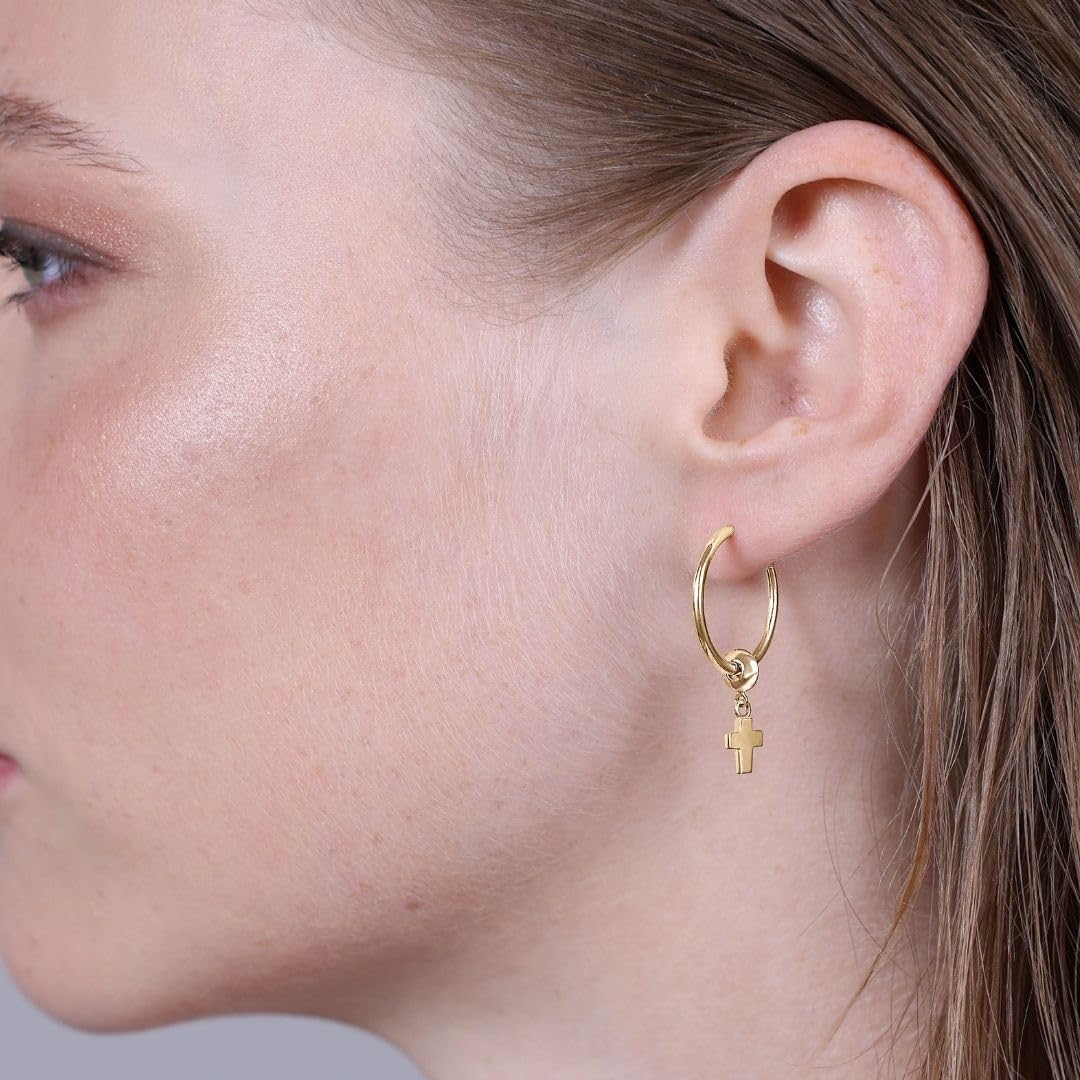 MILOR Orecchini a cerchio donna in oro 9Kt – Orecchini anallergici e Ipoallergenici – Gioielli donna made in Italy – Regalo per nascita, battesimo, comunione, cresima