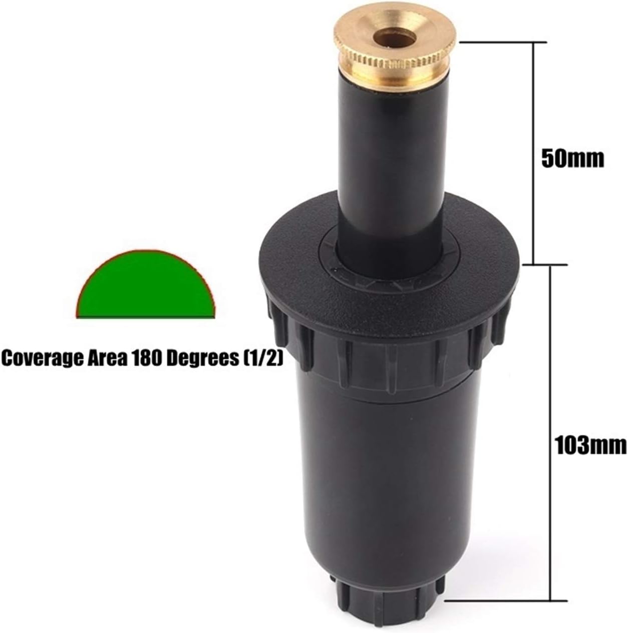 Gardening Watering System Tools 4pcs 1/2" 90-360 Degree Adjustable Plastic Pop-up Nozzle Park Square Garden Lawn Flower Plant Irrigation Copper Nozzle (Color : 180 Degrees)