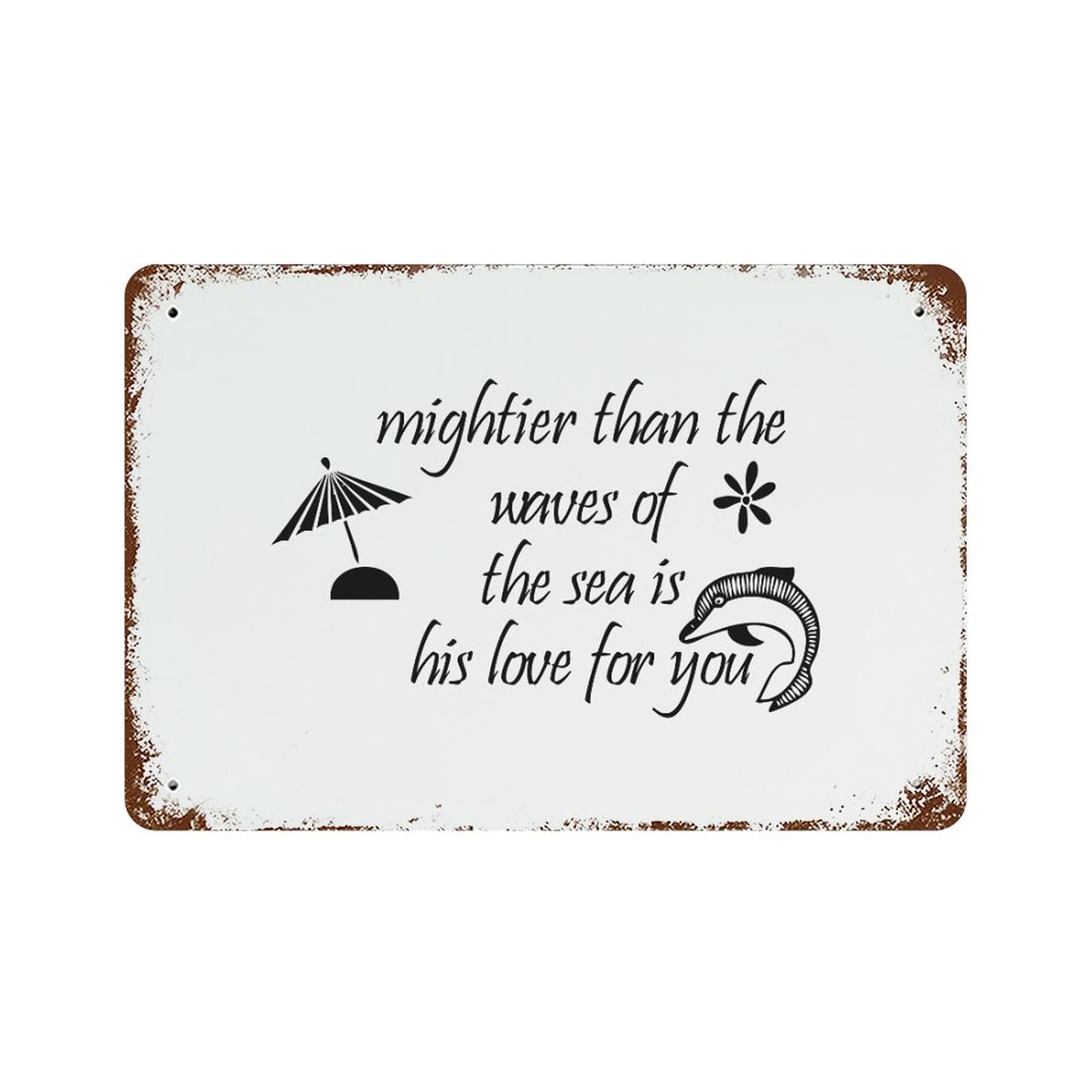 Panneau en aluminium de motivation chrétienne décoration mer 30x45 cm