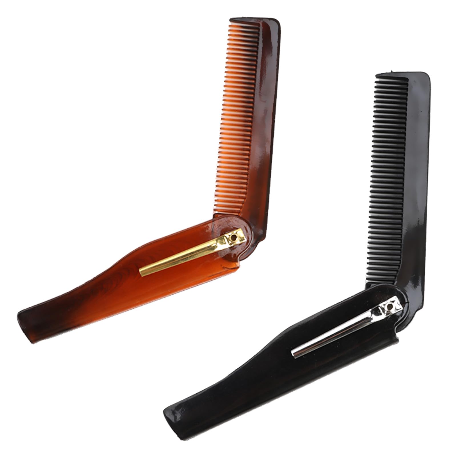 Peine Hombre Plegable, Peine de Bolsillo, Peine de Viaje Portátil para Peinar Y Peinar Diariamente Estilizar Cabello, Bigote Y Barba, Peine de Peluquería Negro Y Marrón para Peluquería Y Uso Diario