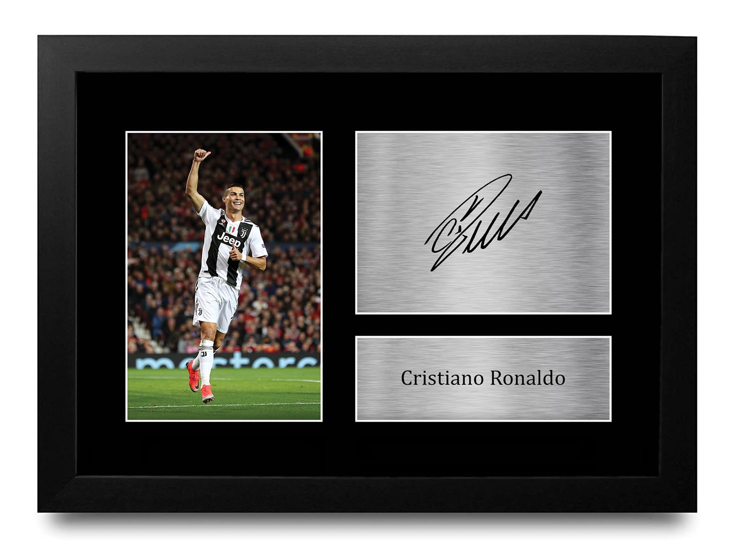 HWC Trading FR A4 Cristiano Ronaldo Juventus Geschenke Gedrucktes Signiertes Autogramm Foto für Fußball Anhänger and Fans - A4 Gerahmt