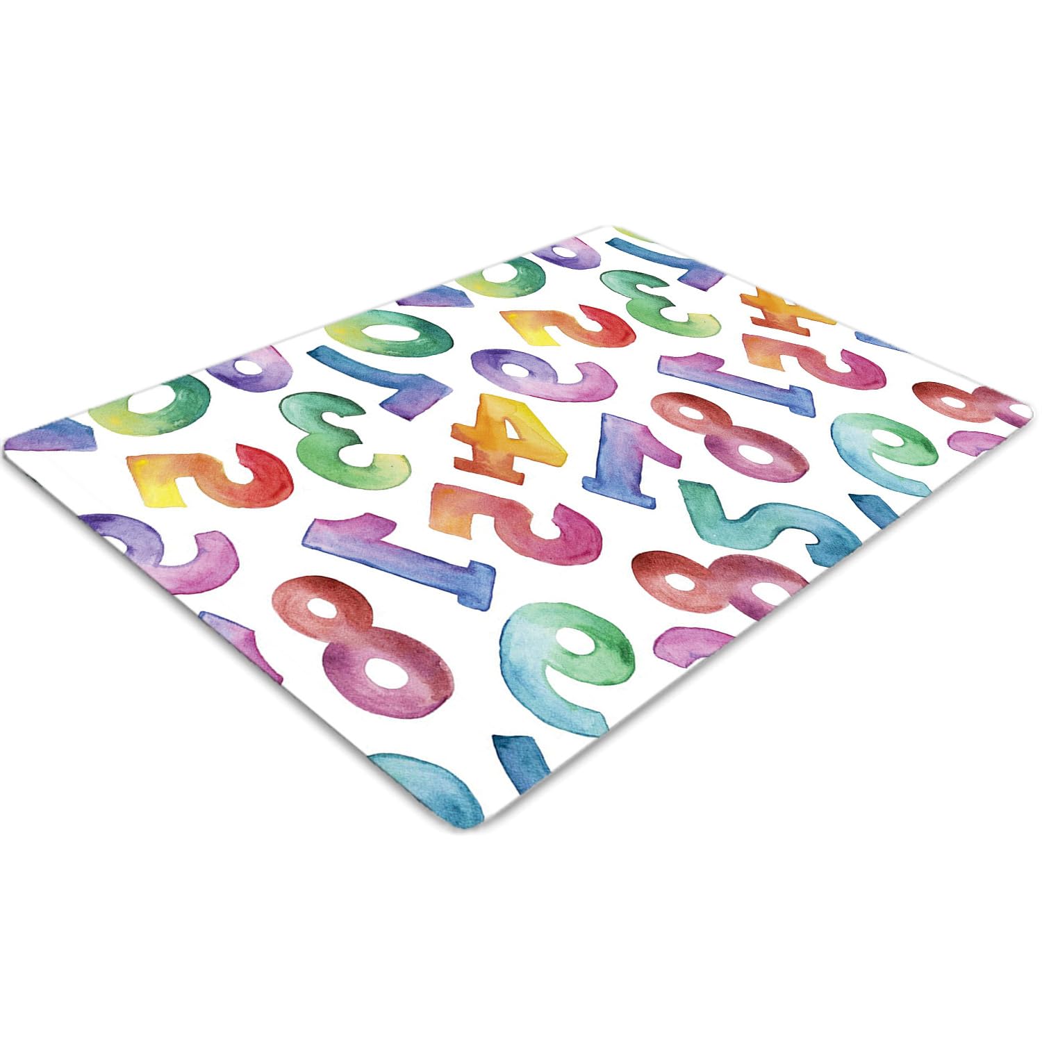 Tapis de chaise 140x100 cm en PVC à motif lettres colorées pour bureau