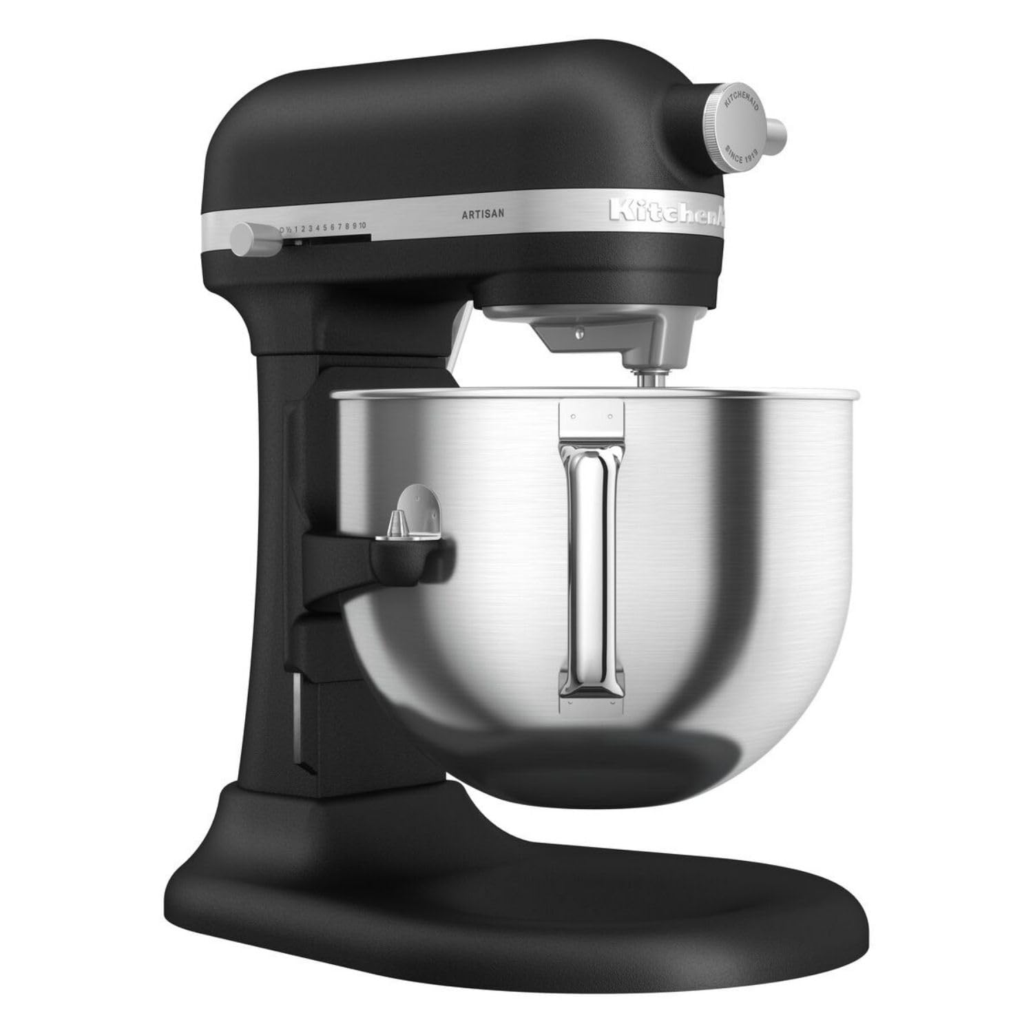 KitchenAid Küchenmaschine - Artisan - Multifunktionaler Küchenroboter mit Schüsselheber - Mit 5 Zubehörteilen - 6,6L Edelstahlschüssel - Gusseisen schwarz