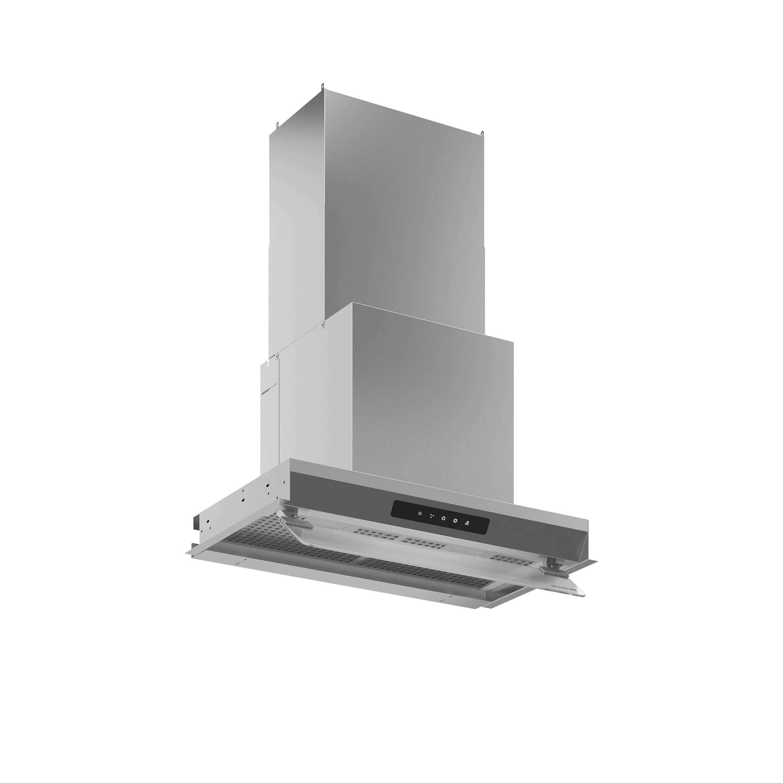 CAPPA DA INCASSO SILVERLINE INSIDE 3 INOX TS Larghezza cm 60, Classe A, Capacità Max(m³/h) 620, Massimo di Rumore (dB) A 64, Controllo Touch, Illuminazione con Striscia LED 8 W, Materiale Inox+Vetro