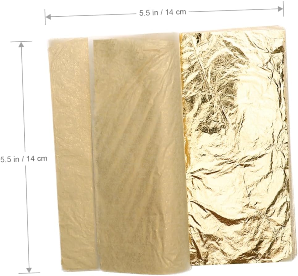 CORHAD 100sheets Imitation Gold Foil Leaf for Gilding Projects Picture Frames Decorative Home Accessories Smooth Metallic Finish for Decor