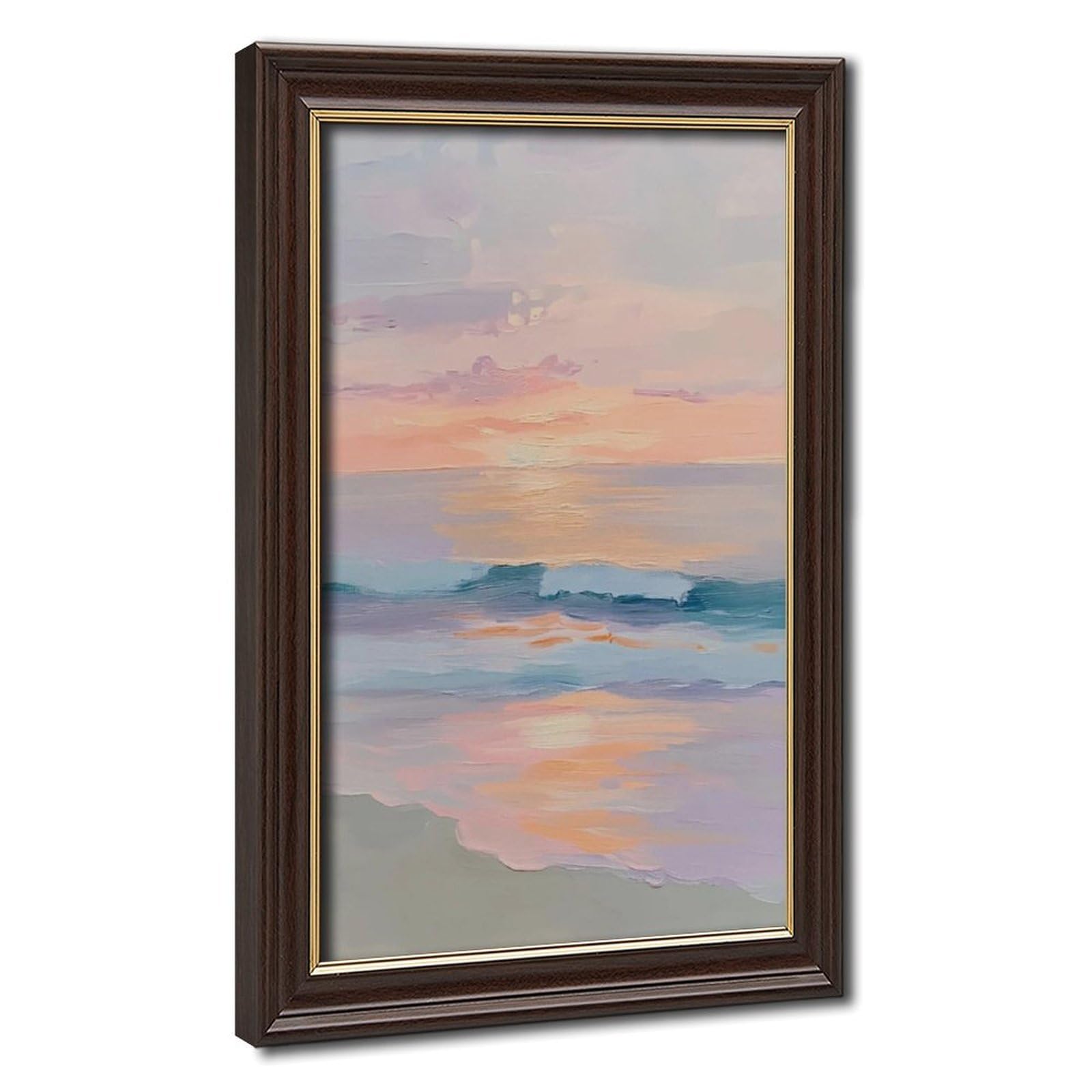 Bareronor Pastel Sunset Ocean Poster Canvas Poster Bedroom Decor Landscape Office Room Decor Gift 24" L X 36" W