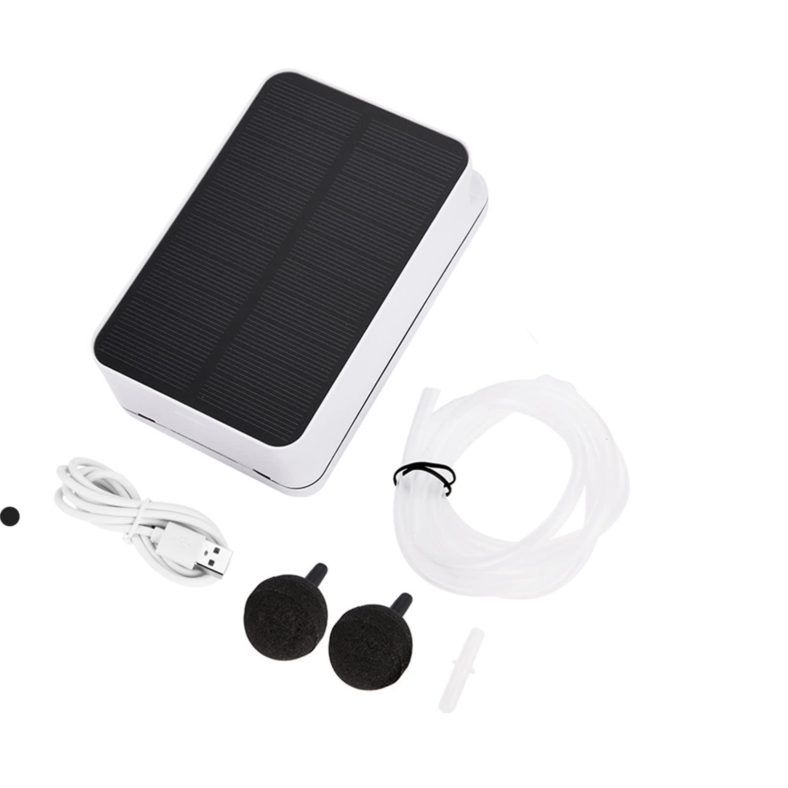 Pompe à Air Solaire pour Bassin avec Panneau Pliable, USB, Oxygénateur à Énergie Solaire, Batterie 2200 mAh, pour Piscine