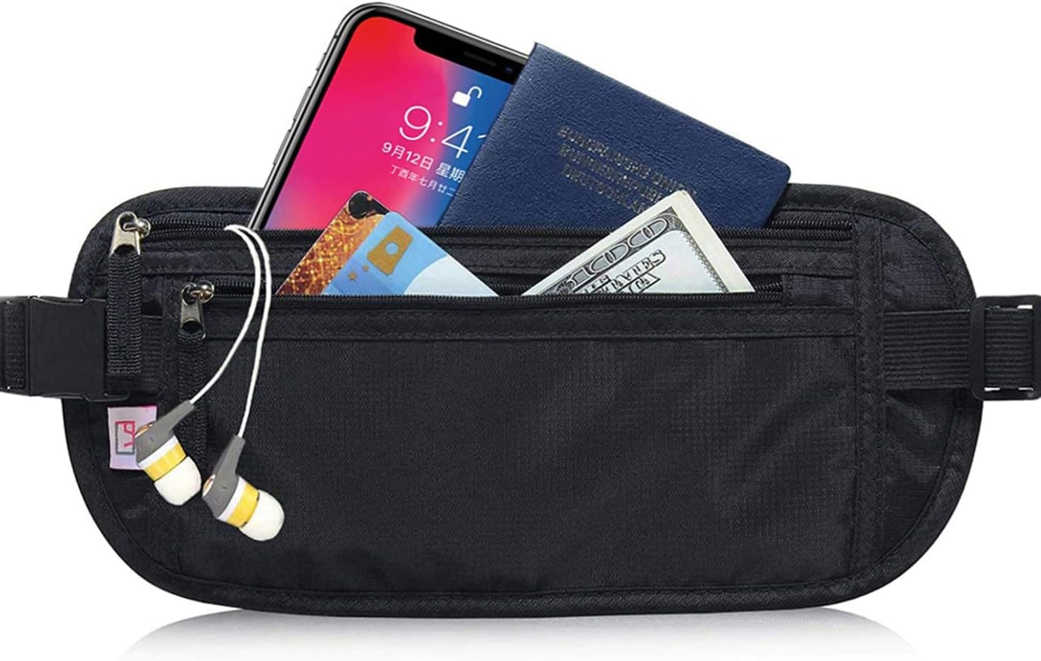 Passport Holder – Money Belt Secure Hidden Travel Wallet Undercover Fanny Pack with RFID Blocking