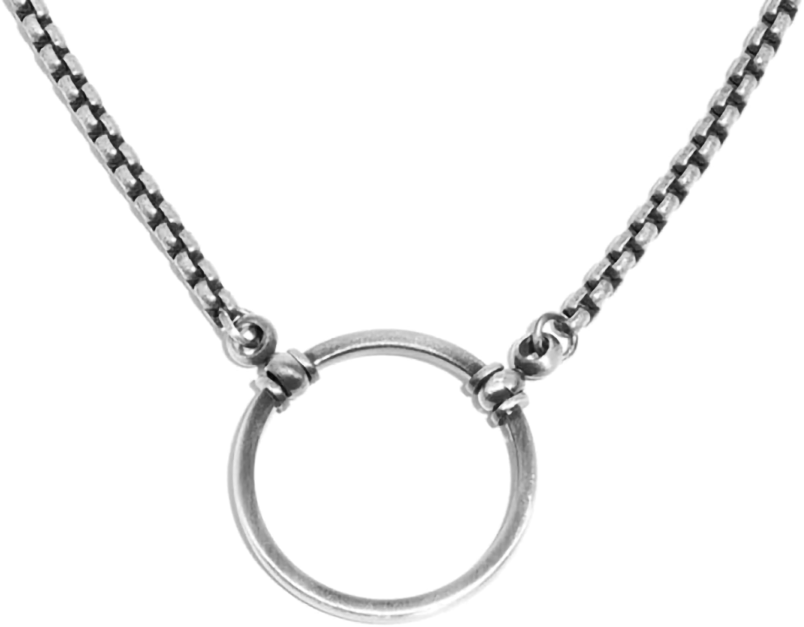 La LOOP Designer - Collana per occhiali da vista, catena e anello in argento ossidato anticato