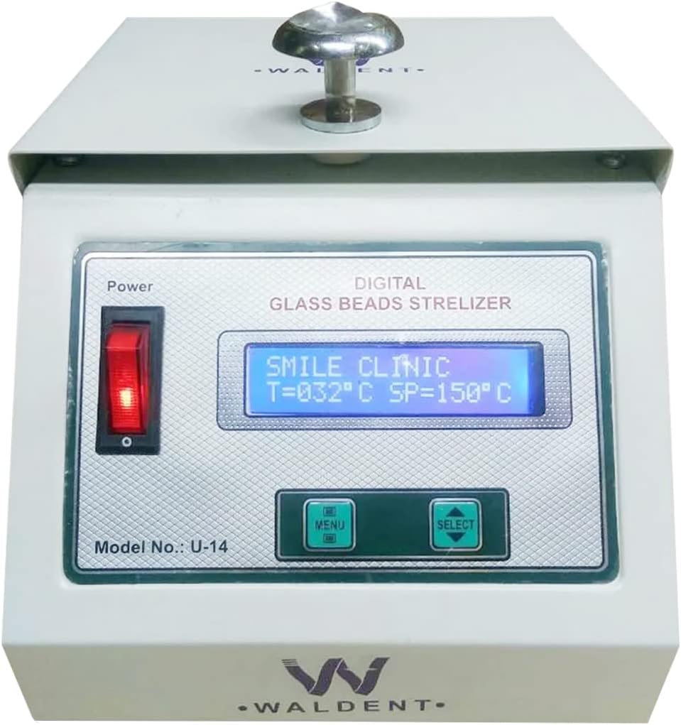 Waldent Digital Glass Bead Sterilizer | Efficient & Fast Sterilization for Dental & Medical Instruments | Digital Temperature Control | Durable, Compact Design for Quick, Reliable Sterilization