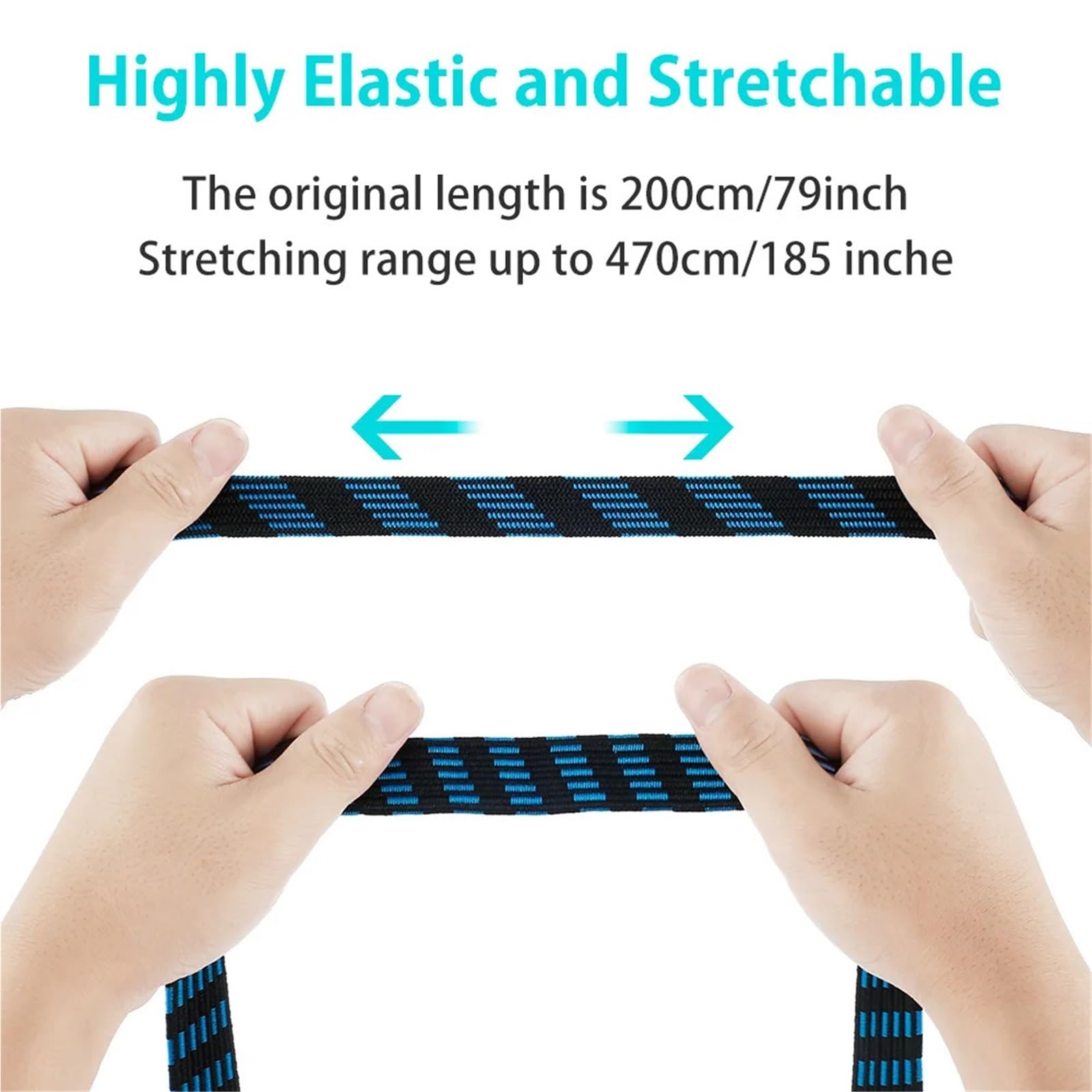 Corde Elastiche Con Gancio 5 pezzi corde elastiche con ganci cinghie for bagagli pesanti corda elastica piatta antiscivolo(10pcs)
