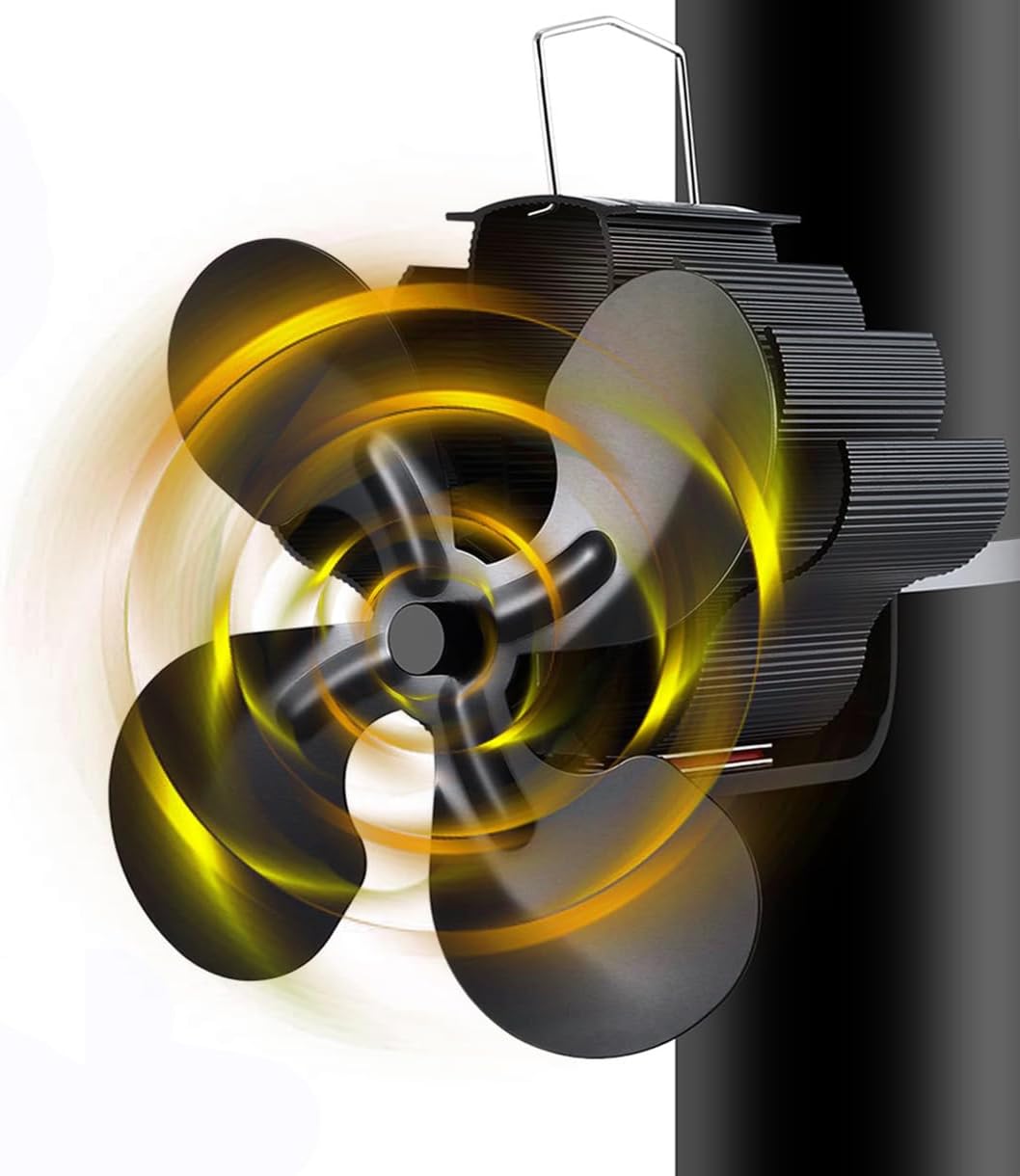 Heat Powered Flue Pipe Chimneys Log Burner Stove Fan, for Wood Logs Burners - Wood Stove Pipe Fan Fireplace Accessories