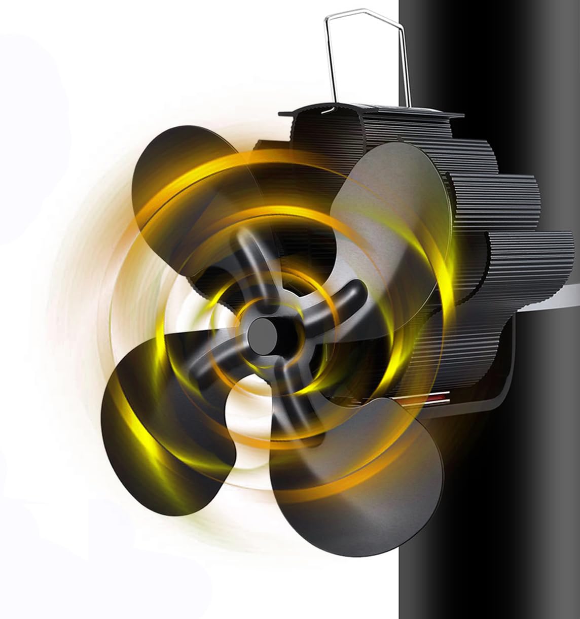 Heat Powered Flue Pipe Chimneys Log Burner Stove Fan, for Wood Logs Burners - Wood Stove Pipe Fan Fireplace Accessories