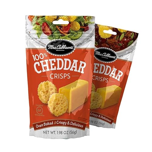 Miniatura 3 de Mrs. Cubbison's Cheese Crisps - Queso real, apto para dieta cetogénica, ideal para aperitivos y ensaladas, sabor cheddar, 1.98 onzas (paquete de 9)