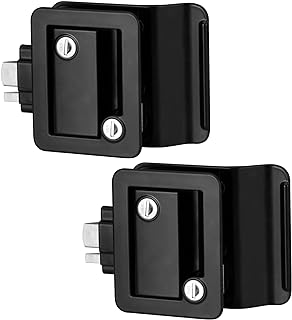 Nstarsmotor Upgraded RV Travel Trailer Entry Door Lock (2 Pack), RV Door Latch with Paddle Deadbolt and Keys, Zinc Alloy Metal Door Latch for Camper Cargo Hauler(Black)