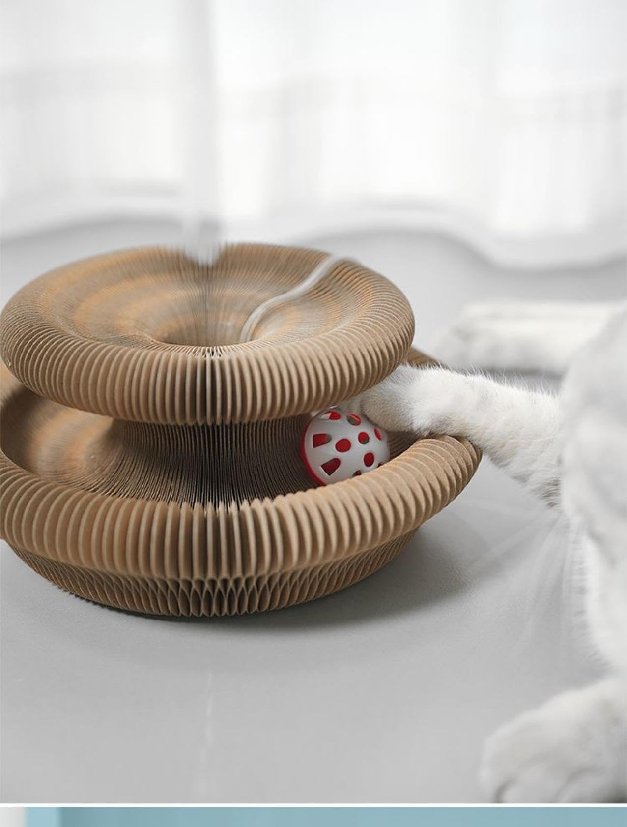 Cat Scratcher Cardboard, Organ Claw Cat Scratching Board, Interactive Scratch Pad with A Ball, Cat Scratcher for Grinding Claw, Recyclable and Durable