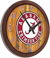 Vista 160 de The Fan-Brand NCAA Oklahoma Sooners: Faux Barrel Top Wall Clock Sports Team Bar Sign Décor - Home Man Cave, Party Decoration - Made On Demand