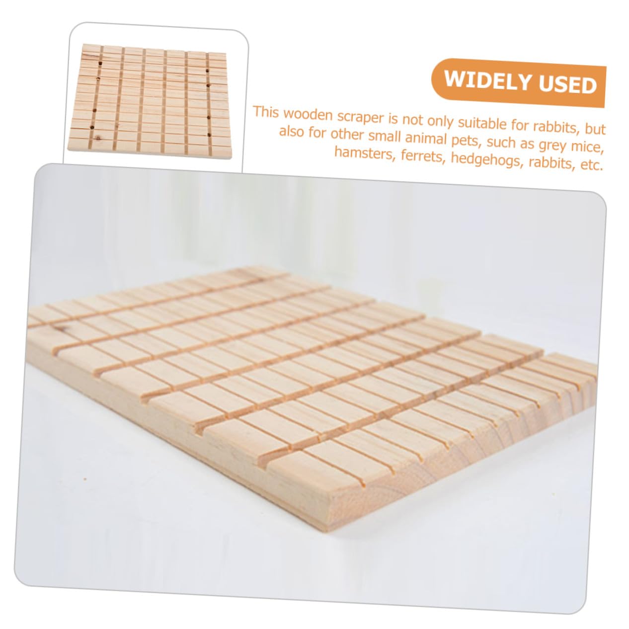 Abaodam Tavola per Macinazione Domestica in Legno 27x20x1,5 Cm per Piccoli Animali, Tiragraffi per Conigli, Furetti e Roditori, Accessorio per Cura Artigli e Gioco