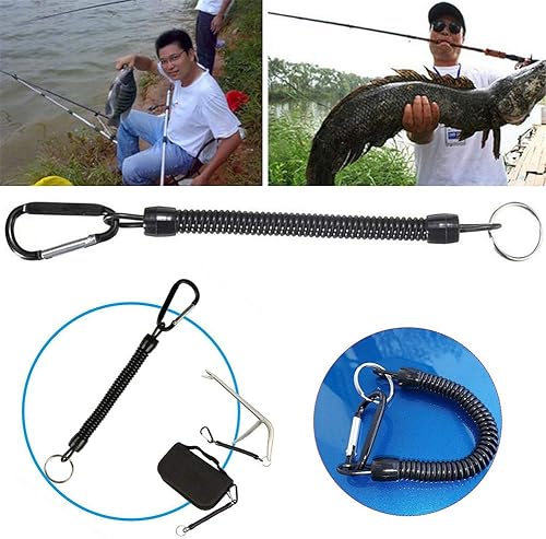 Miniatura 7 de Nekoki Coil Springs - Llavero retráctil para teléfono celular, con mosquetón, regalo del día del padre, paquete de 2, color negro, Negro -