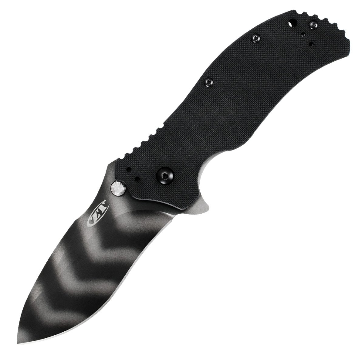 Zero Tolerance 0350TS; Folding Pocket Knife; 3.25 in. S30V Stainless Steel Blade with Tiger-Stripe Tungsten DLC Coating, G-10 Handle, SpeedSafe Assisted Opening and Quad-Mount Pocketclip; 6.2 OZ.