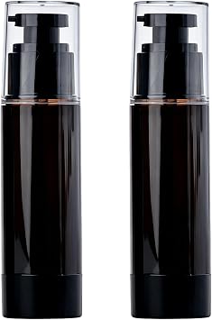 VASANA 2PCS 100ML/3.4oz Empty Airless Pump Cosmetic Bottles Vacuum Emulsion Bottle Refillable Plastic Lotion Dispenser Container for Liquid foundation Cleanser