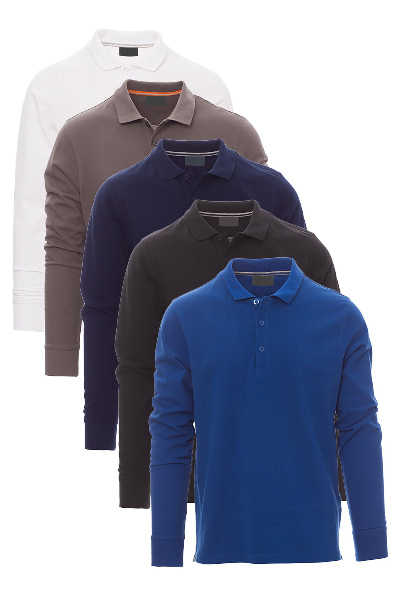 Herren Poloshirt Langarm 5er Pack - aus Baumwolle - Regular Fit Polohemd mit Polokragen & Knopfleiste - pflegeleicht, atmungsaktiv, vielseitig tragbar für Arbeit etc. - große Größen S - 5XL