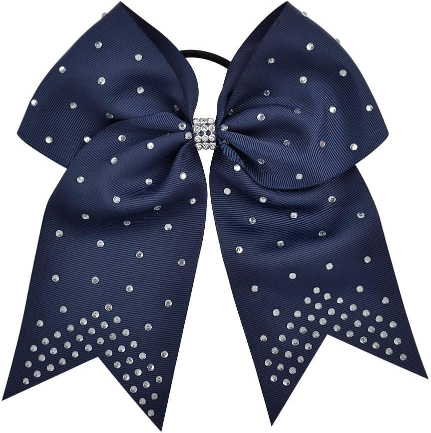JUMBO Cheer Bow Ponytail Holder For Teens & Big Girls - Large Hair Bow, USA Sports Theme, Multicolor 3 thumbnail image