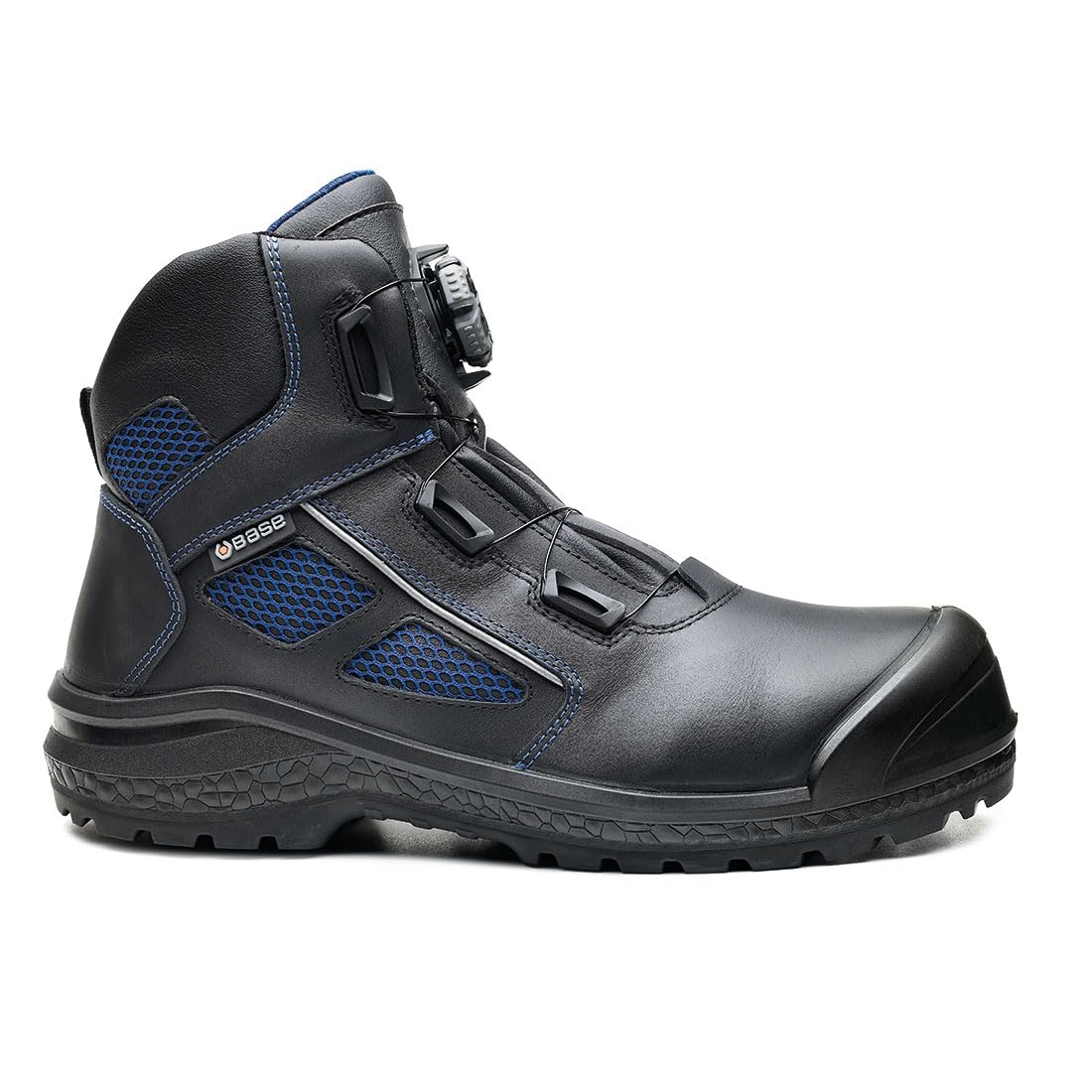 Base Protection, BE-FAST TOP Sicherheitsstiefel für Herren mit BOA-System, Schwarz und Blau, Größe 42