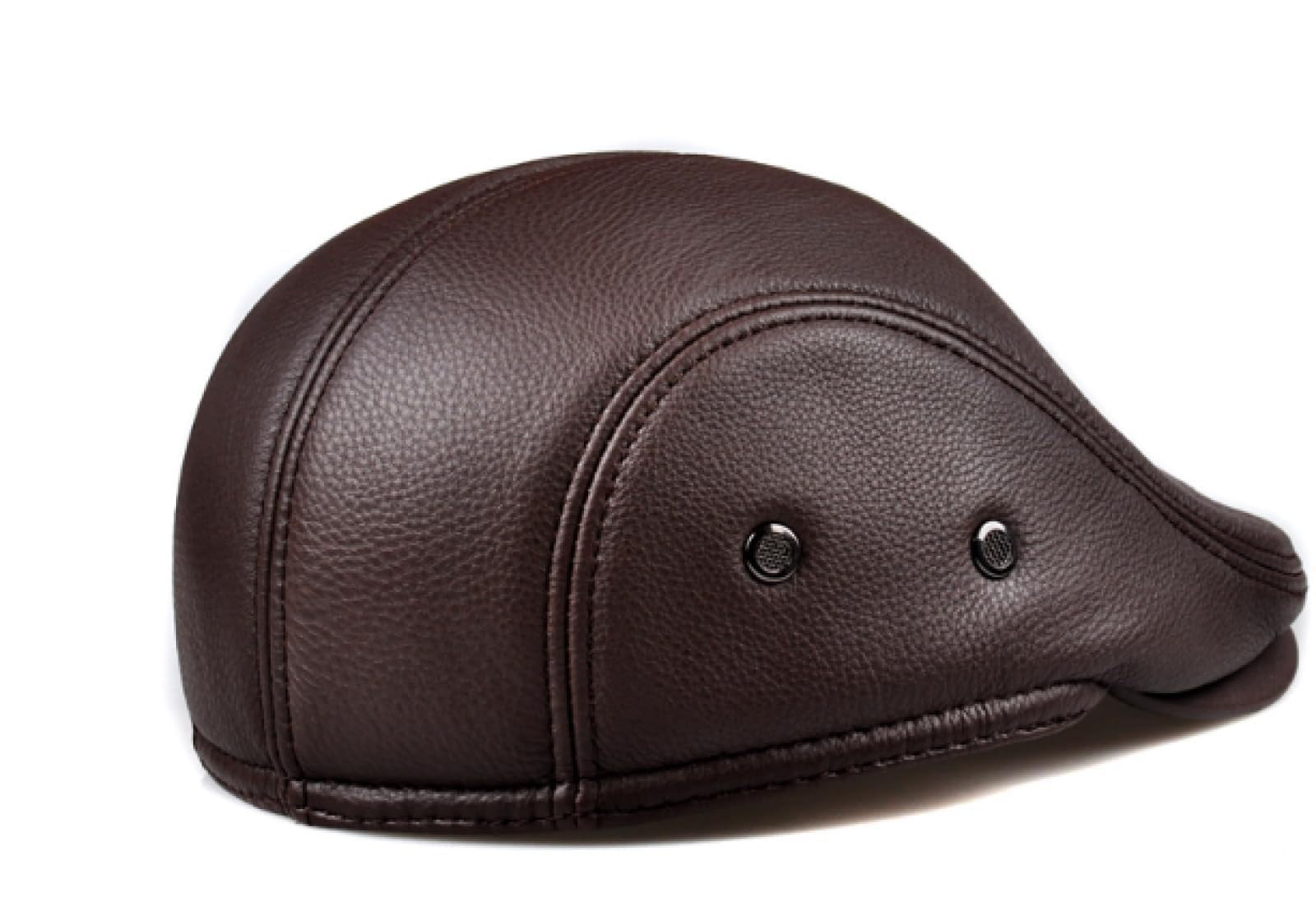 Coppola Uomo Cappello Invernale da Uomo in Pelle da Strillone, Berretto Caldo con Protezione per Le Orecchie, Cappello A Becco D'Anatra, Cappello da papà, Stile Vintage per Il Tempo Libero