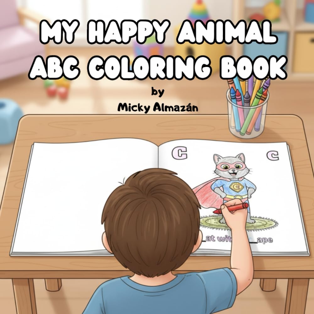 MY HAPPY ANIMAL ABC COLORING BOOK