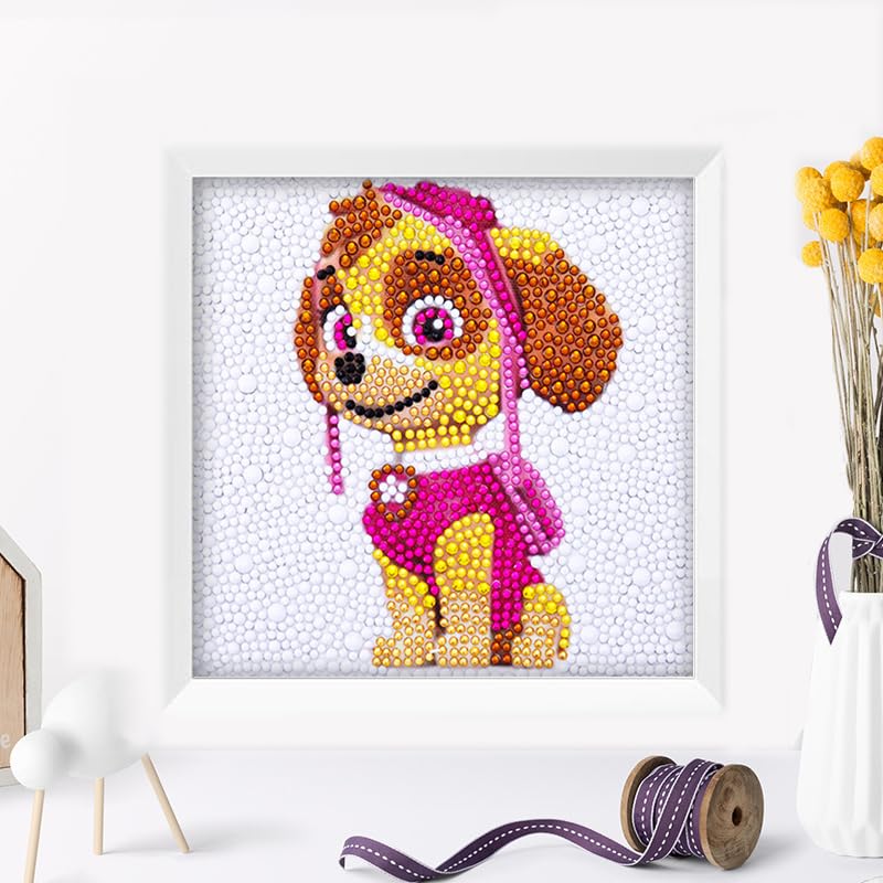 Image of PATPAT 5D Diamond Painting Kits for Kids 5D Diamond Painting with Frame, Arts and Crafts for Kids Gem Stickers by Number Kits DIY Painting Arts Crafts Supply Set