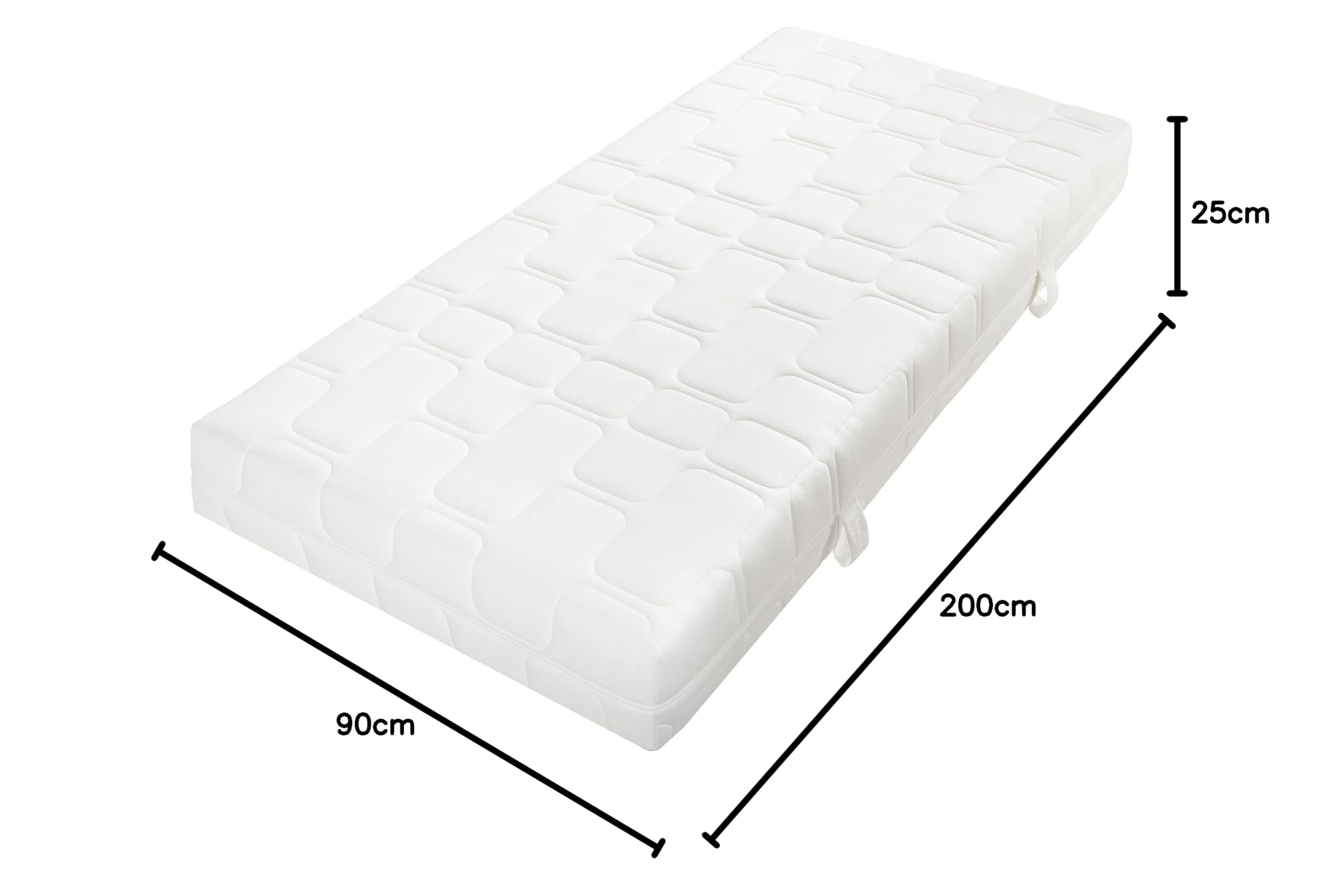 Kaltschaummatratze BeCo Grand Relax, 25 cm Komforthöhe, Made in Germany, Größe:80 x 200 cm, Härtegrad:H2 (0 kg - 100 kg) (90x200, H4)