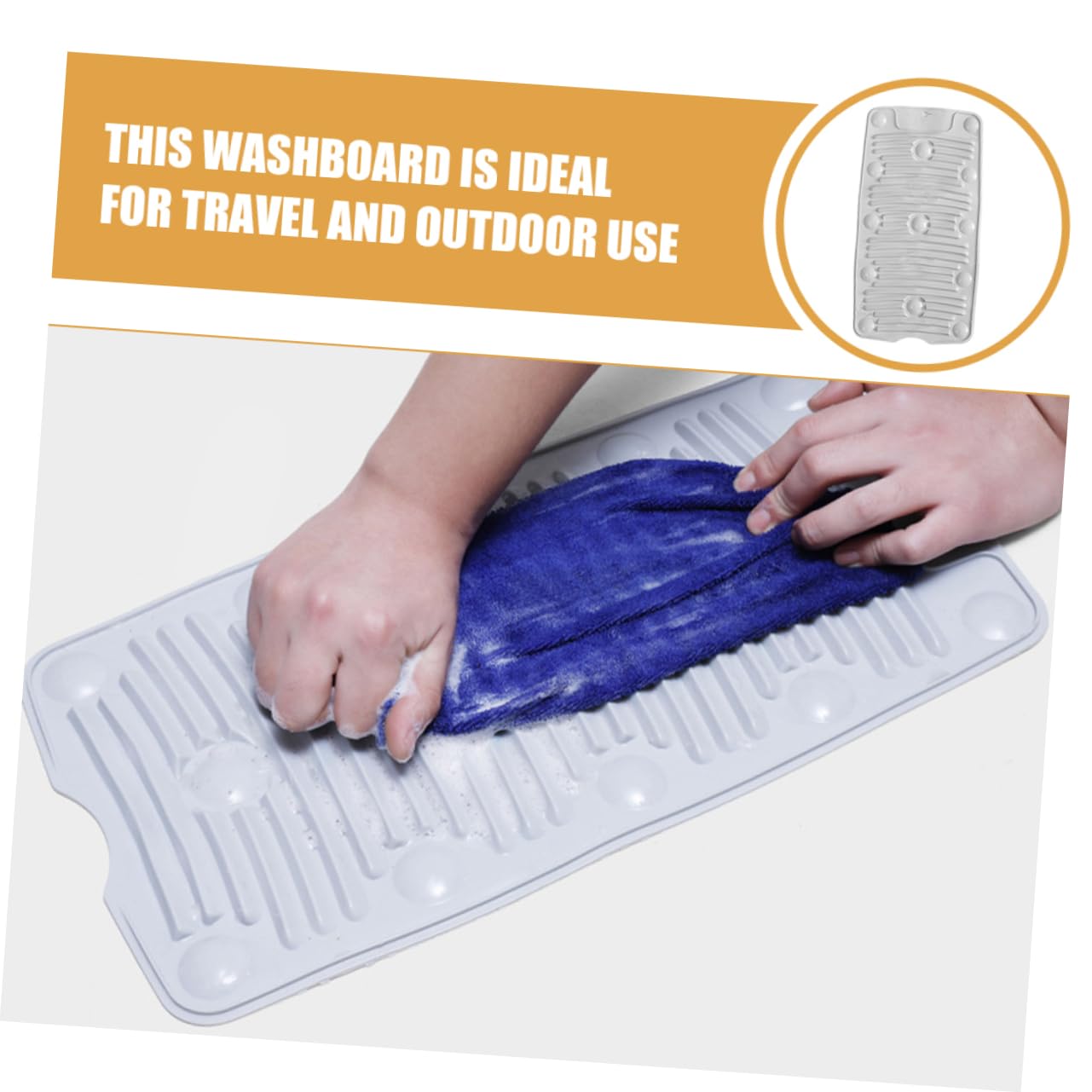Yardenfun Tabla de Lavar Portátil para Lavar Ropa y Pañales con Ventosa de TPR Antideslizante Diseño Multifuncional para Baño y Viajes