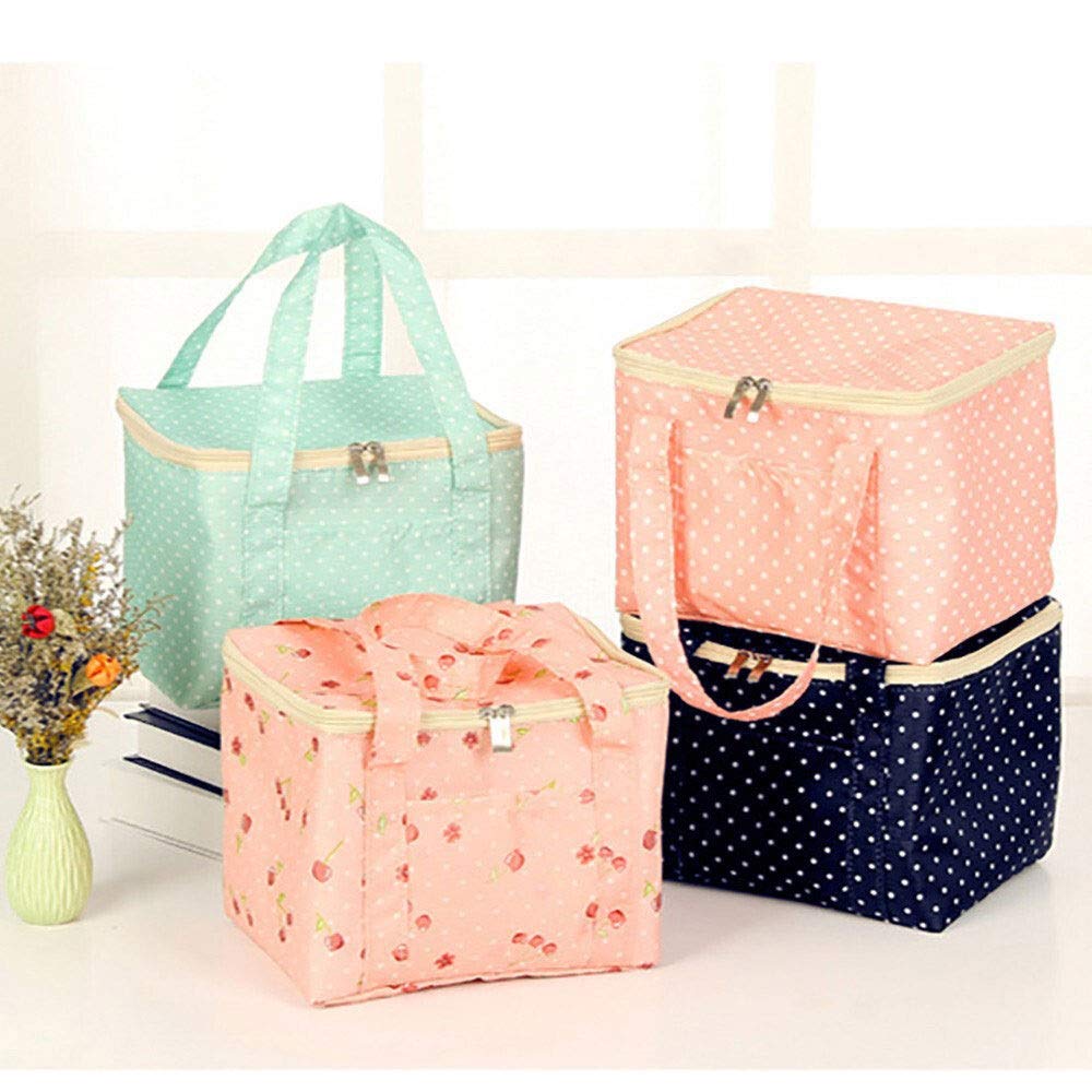 Bolsa de Almuerzo, Bolsos para la Comida para Mujer, Bolsa de Transporte de Lona fría aislada, Bolsa de Almuerzo térmica portátil, Bolsas más Frescas para Mujer