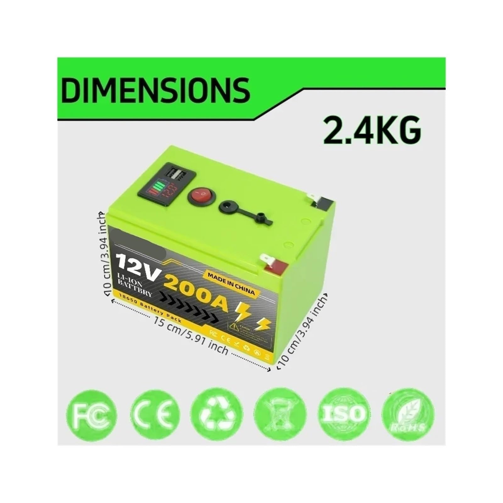 Batería De Ciclo Profundo LiFePO4 De Litio De Gran Capacidad De 12 V Y 200 Ah
