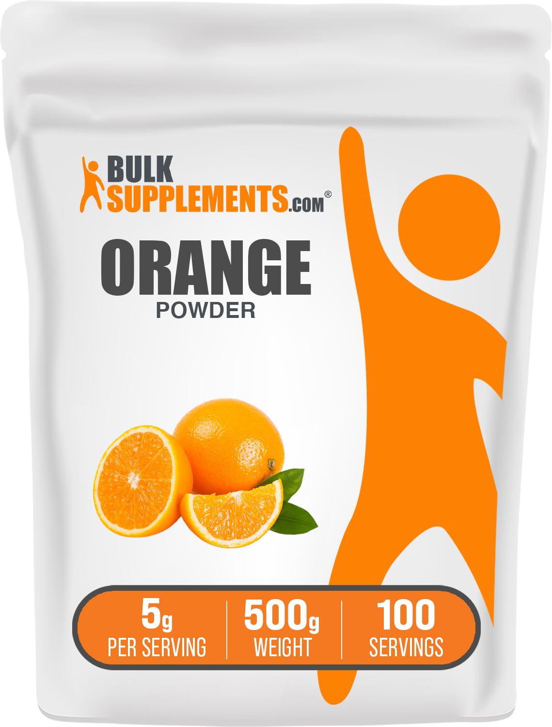 BulkSupplements.com Orange Powder - Orange Fruit Powder, Nutrient-Rich Flavoring - Gluten Free, 5g per Serving, 500g (1.1 lbs) (Pack of 1)