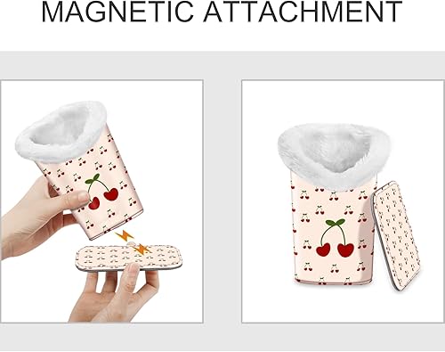 Miniatura 219 de Fintie Soporte para anteojos forrado de felpa con base magnética, estuche de cuero vegano prémium para lentes