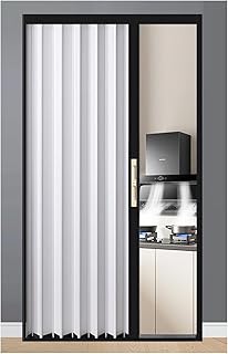 Accordion Door Hallway Folding Door No-Drill Accordion Doors with Lock M...