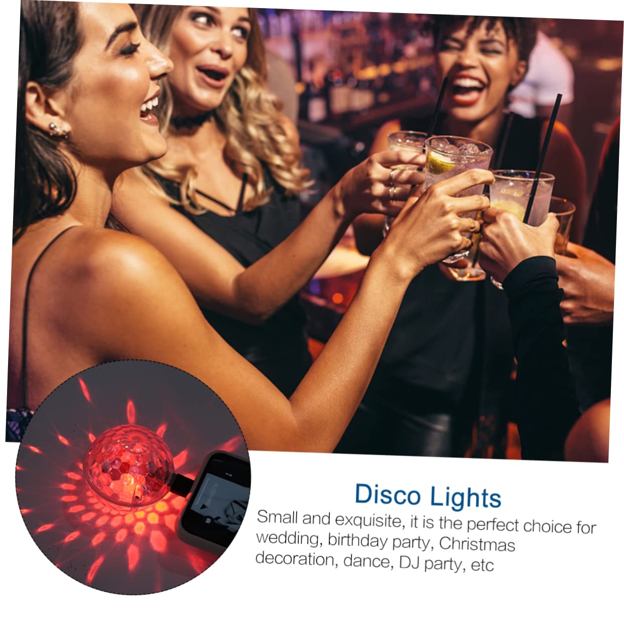 STOBOK Led Stage Light Voice Control Disco Ball Crystal Lamp for Ktv Bar Club Party