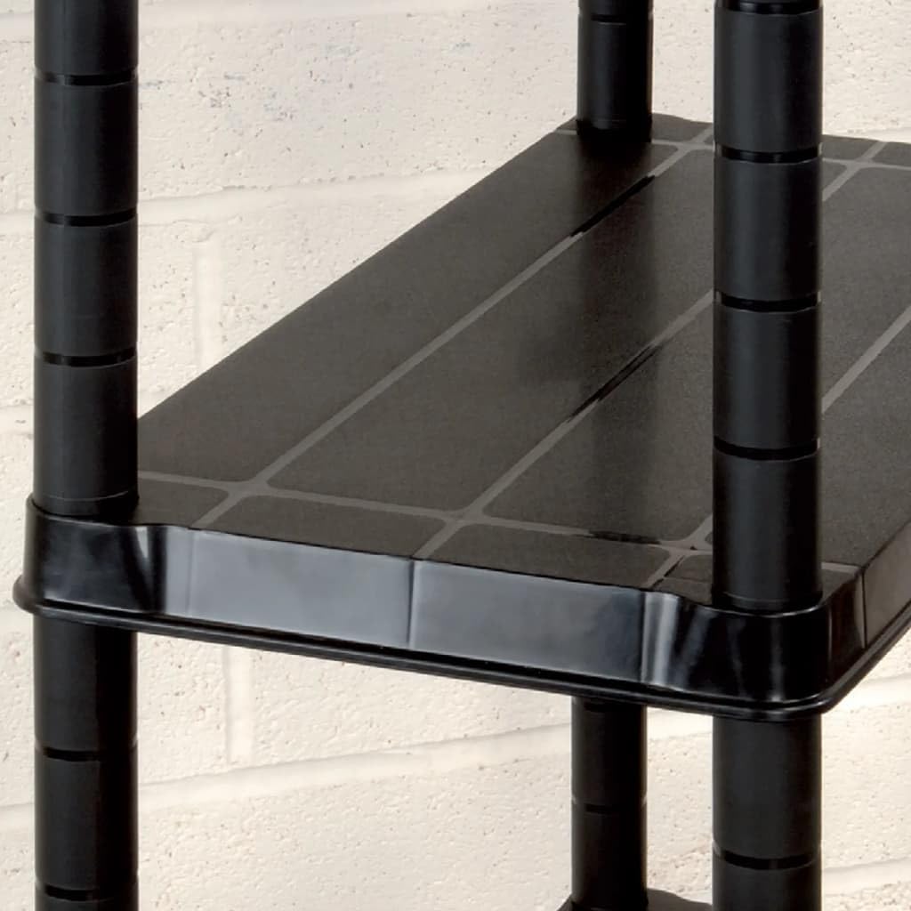 Générique Étagère de Rangement à 4 Niveaux Noir 244x30,5x130 cm Plastique,Entreprise & Industrie,Stockage Industriel,Étagères industrielles,3059859
