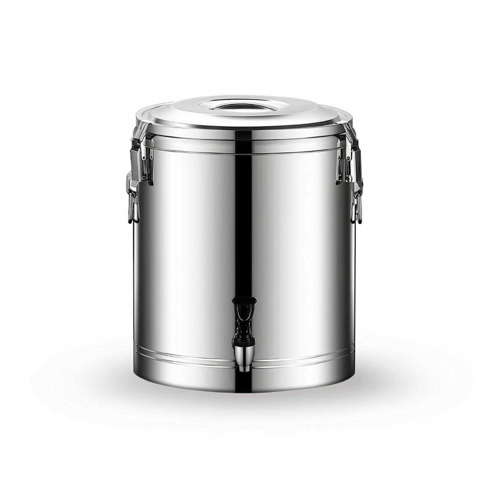 Cubo Térmico con Tapa Resistente a la Corrosión Contenedor Isotérmico Acero Inoxidable Reutilizable Tarro Aislado con Tapa para Bufés, 25L, con Grifo