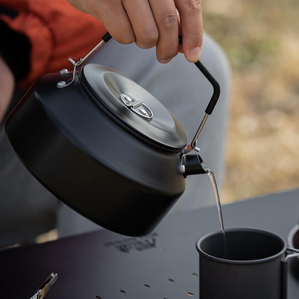 Amazon | アウトドアケトル アルミケトル キャンプ 大容量 1.35L 