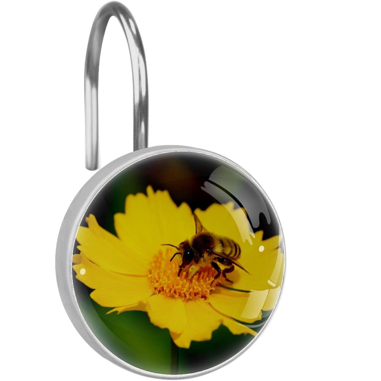 Anneaux de rideau de douche abeille en acier inoxydable antirouille de qualité