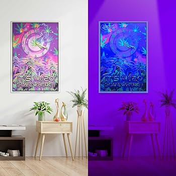Amazon.com: Opticz It's 4:20 Somewhere Blacklight Poster by