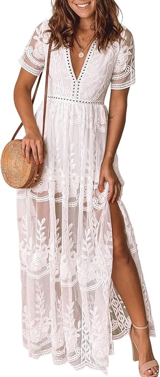 Eleter V-Neck Lace Romper Dress
