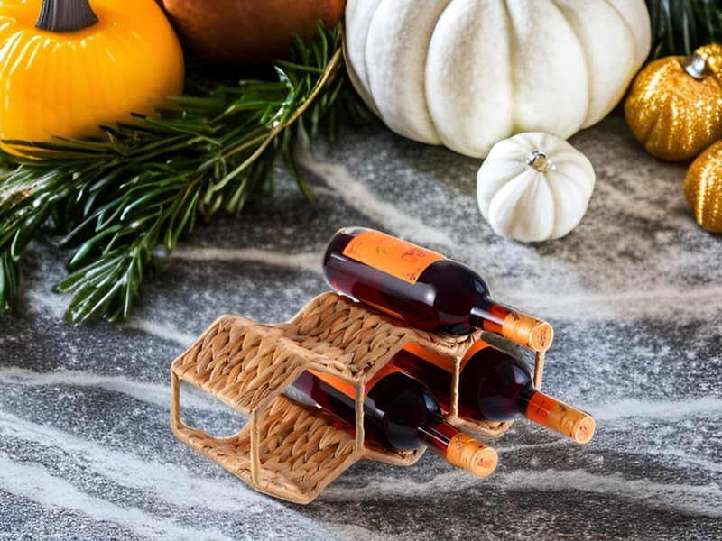 Miniatura 6 de CENBOSS Estante de vino para encimera, jacinto y estante de vino de metal, estante de vino de mesa para varias botellas de vino, soporte de vino