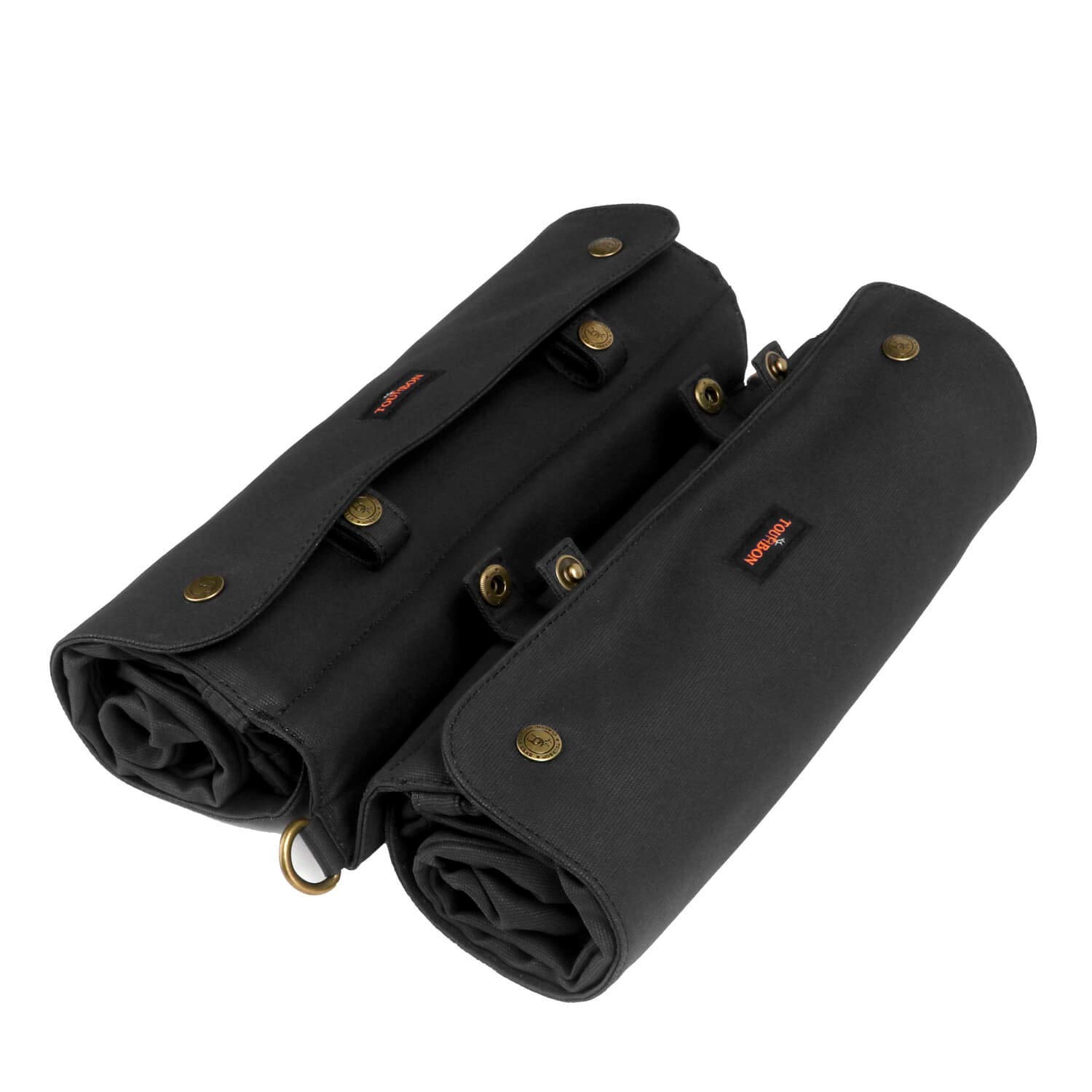 TOURBON Borsa doppia per bicicletta in tela impermeabile per portabagagli posteriore arrotolabile nero