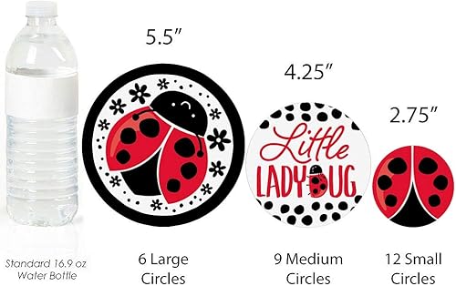 Miniatura 3 de Big Dot of Happiness Happy Little Ladybug - Confeti circular gigante para baby shower o fiesta de cumpleaños, decoraciones de fiesta, confeti