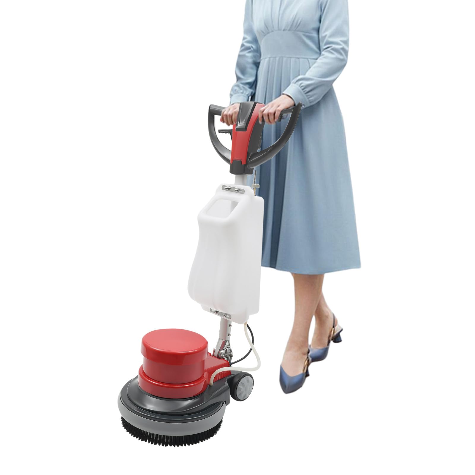 Pulidora de suelo de 1100 W, pulidora con pieza de mano, soporte para almohadillas, depósito de agua, cepillo de techo duro
